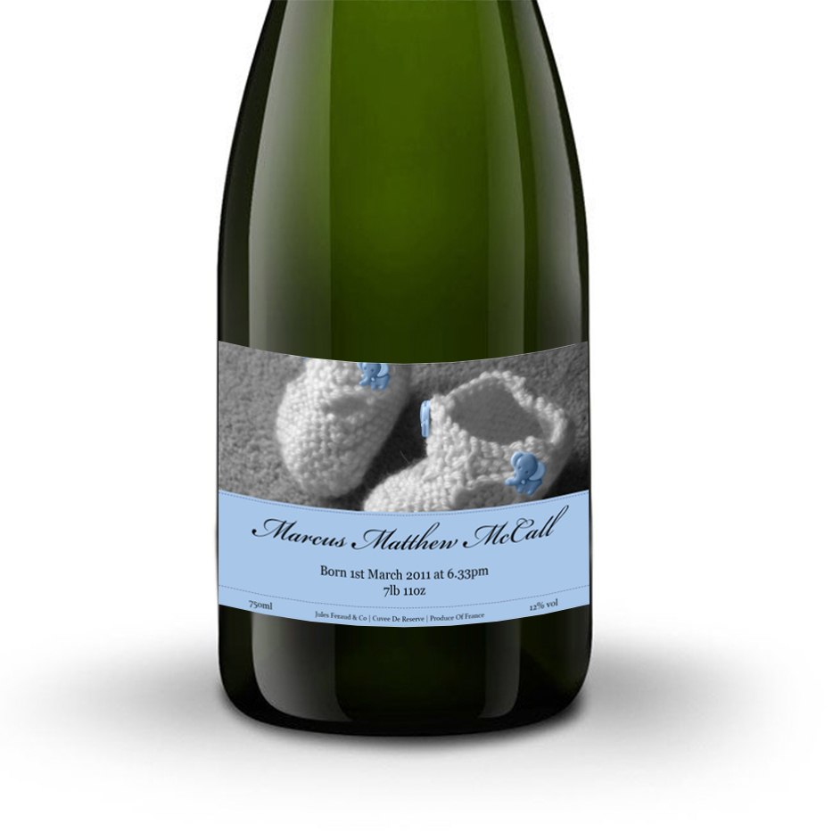 Jules Feraud Brut With Personalised Champagne Label Baby Boy